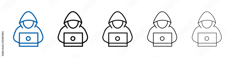 Aufkleber cyber crime icon outline vector logo for web ui
