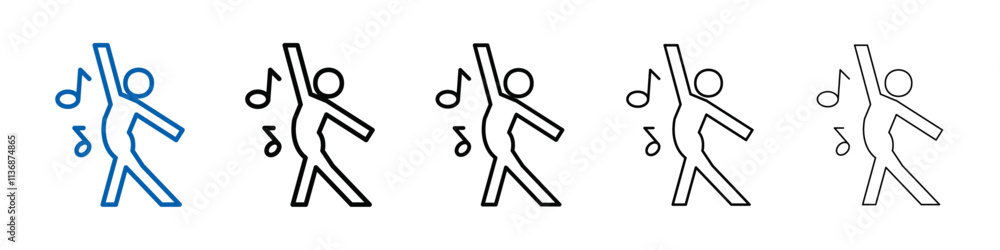 Poster dance icon outline vector logo for web ui