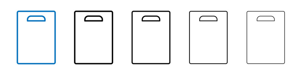 Cutting board with knife Outline vector logo for web ui