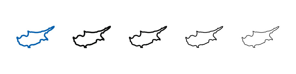 Cyprus map icon Outline vector logo for web ui
