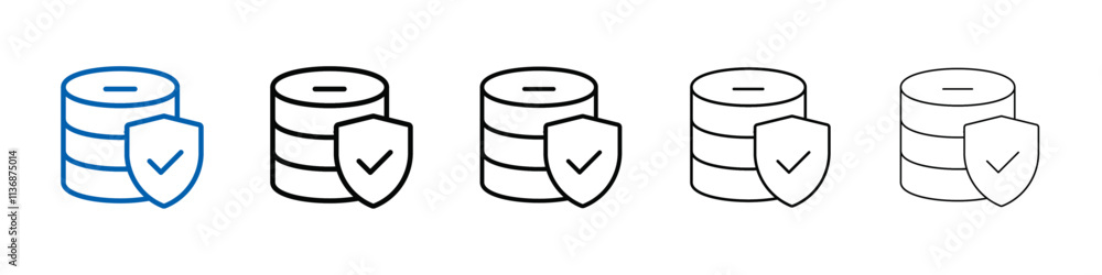 Poster data protection icon outline vector logo for web ui