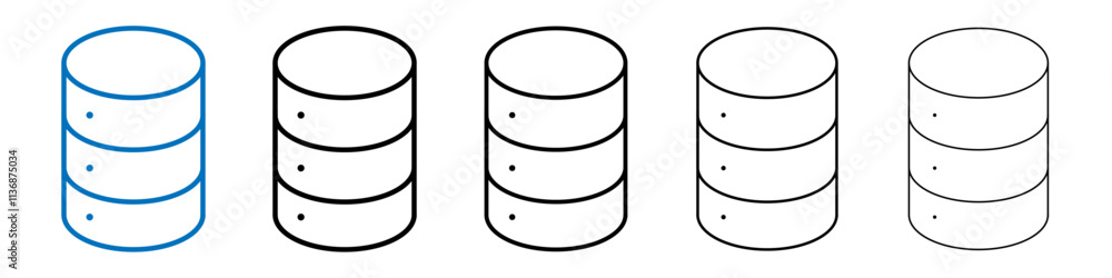 Poster Database icon Outline vector logo for web ui