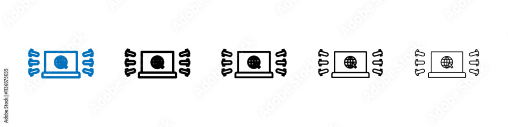 Poster ddos icon outline vector logo for web ui