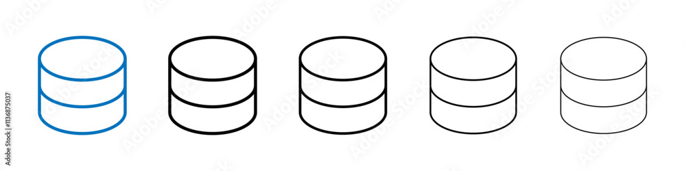 Aufkleber Database icon Outline vector logo for web ui