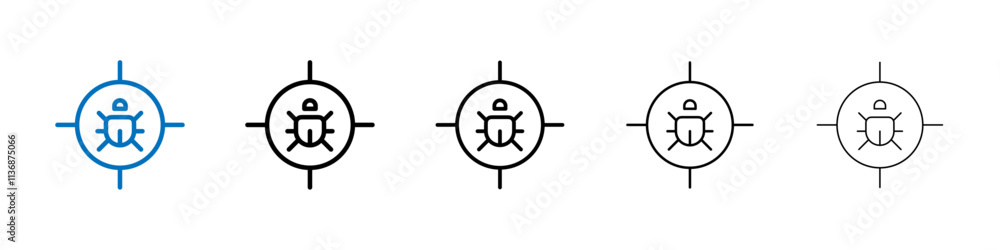 Aufkleber Debug icon Outline vector logo for web ui