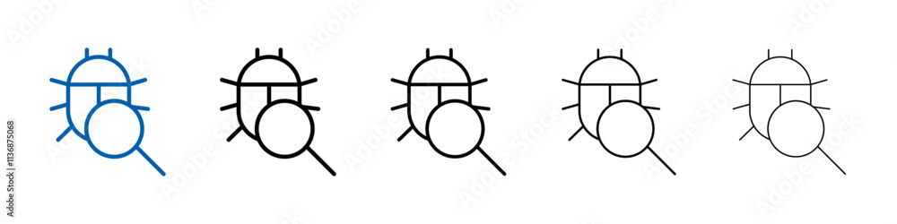 Aufkleber debug icon outline vector logo for web ui