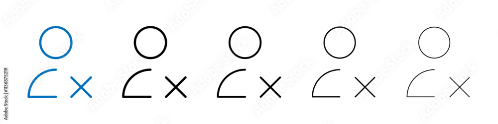 Poster Delete user icon Outline vector logo for web ui