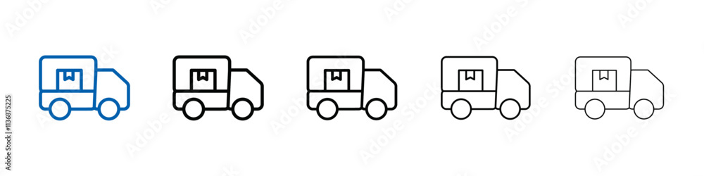 Poster delivery truck icon outline vector logo for web ui