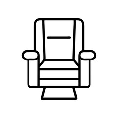 recliner chair icon, lazy day line art, lazy day icon - simple black line art icon of recliner chair, symbolizing lazy day celebrations. lazy day vector art.