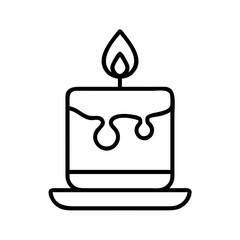 scented candle icon, lazy day line art, lazy day icon - simple black line art icon of scented candle, symbolizing lazy day celebrations. lazy day vector art.