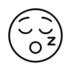 Fototapeta premium sleeping emoji icon, lazy day line art, lazy day icon - simple black line art icon of sleeping emoji, symbolizing lazy day celebrations. lazy day vector art.
