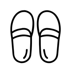 slippers icon, lazy day line art, lazy day icon - simple black line art icon of slippers, symbolizing lazy day celebrations. lazy day vector art.