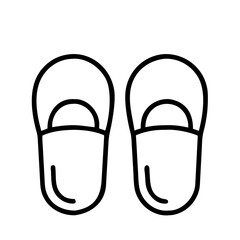slippers icon, lazy day line art, lazy day icon - simple black line art icon of slippers, symbolizing lazy day celebrations. lazy day vector art.