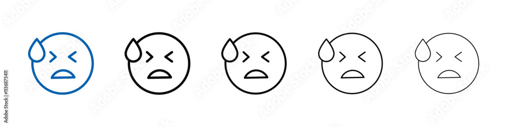 Poster desperate emoji icon outline vector logo for web ui