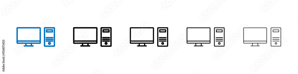 Aufkleber desktop icon outline vector logo for web ui