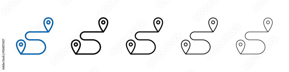 Poster Destination distancing icon Outline vector logo for web ui