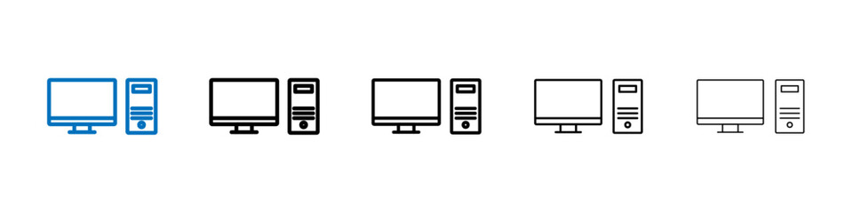 Desktop icon Outline vector logo for web ui