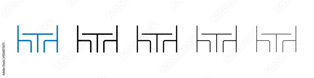 Aufkleber dinner table icon outline vector logo for web ui