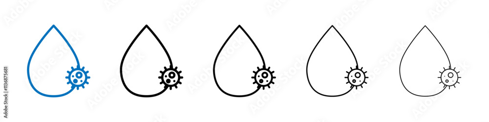 Poster dirty water drop icon outline vector logo for web ui