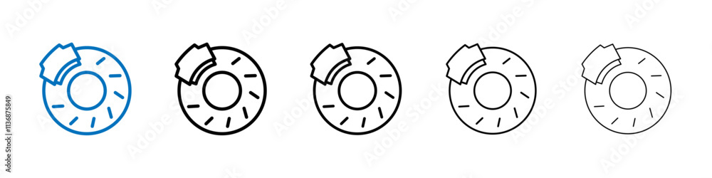 Poster disk brake icon outline vector logo for web ui