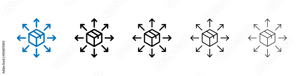 Aufkleber Distribution channel icon Outline vector logo for web ui