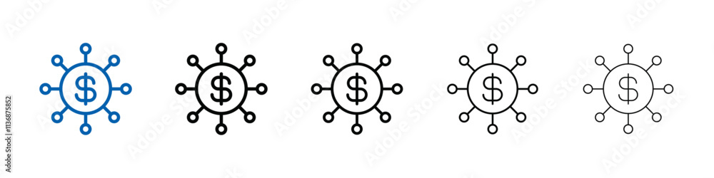 Poster diversified investment icon outline vector logo for web ui