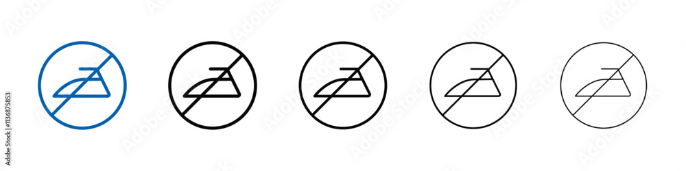Aufkleber do not iron icon outline vector logo for web ui