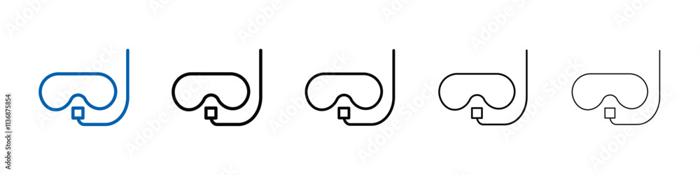 Poster Diving mask icon Outline vector logo for web ui