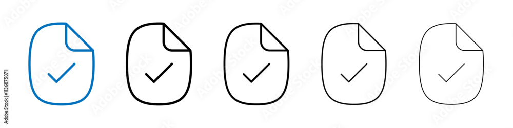 Aufkleber document accepted icon outline vector logo for web ui