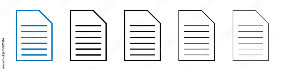 Aufkleber document icon outline vector logo for web ui