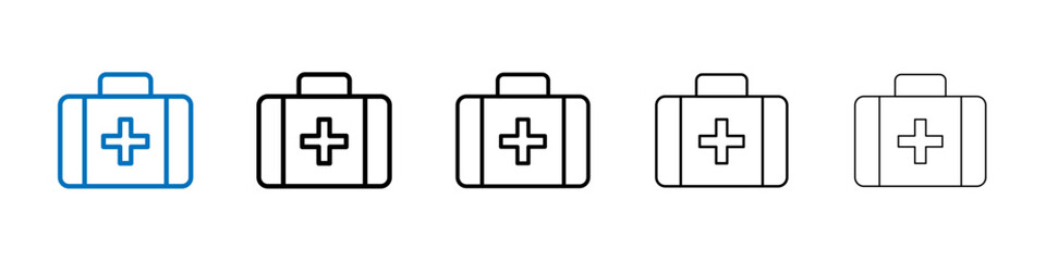Doctor bag icon Outline vector logo for web ui