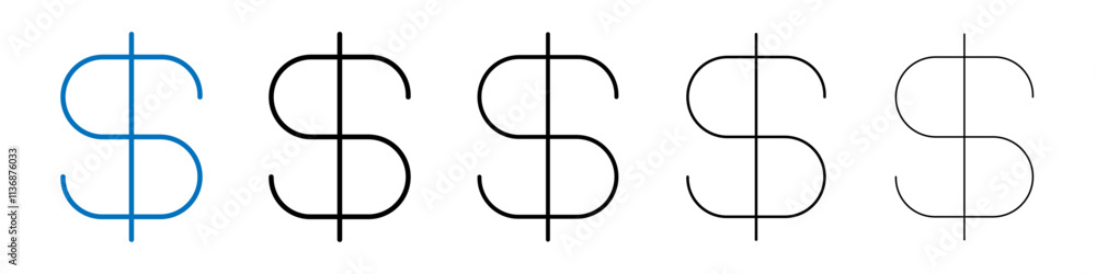 Poster dollar icon outline vector logo for web ui