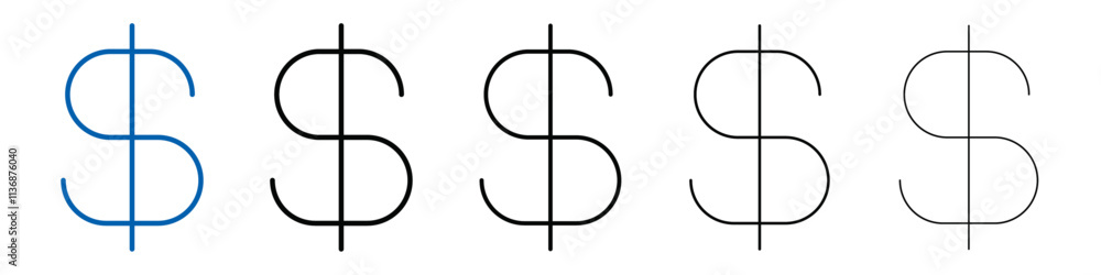 Aufkleber dollar sign icon outline vector logo for web ui