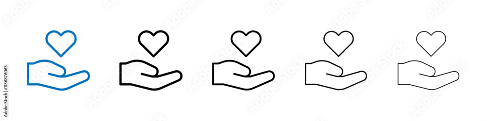 Poster Donate icon Outline vector logo for web ui