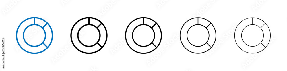 Aufkleber donut chart icon outline vector logo for web ui