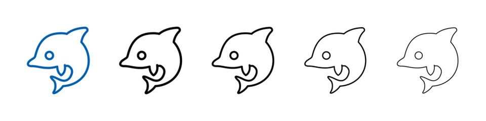 Obraz premium Dolphin icon Outline vector logo for web ui