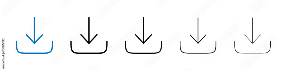 Poster download icon outline vector logo for web ui