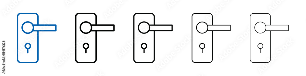 Poster Door knob icon Outline vector logo for web ui