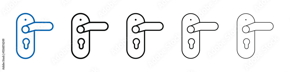 Poster Door knob icon Outline vector logo for web ui
