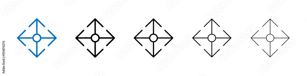 Aufkleber drag icon outline vector logo for web ui