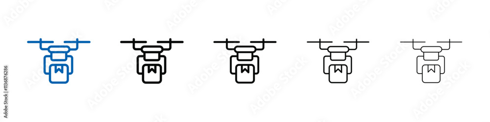 Poster drone delivery icon Outline vector logo for web ui