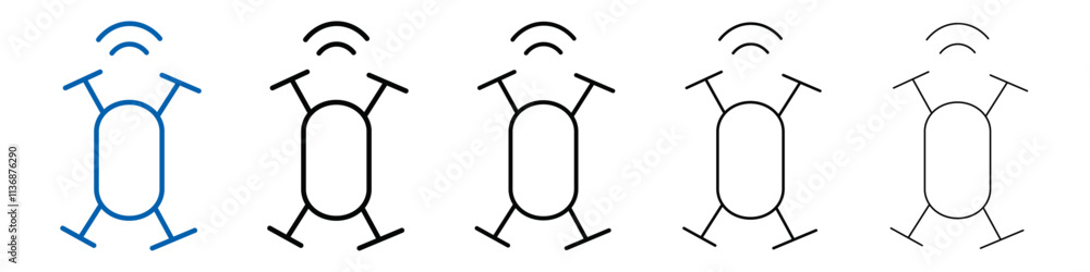 Poster Drone Technology icon Outline vector logo for web ui