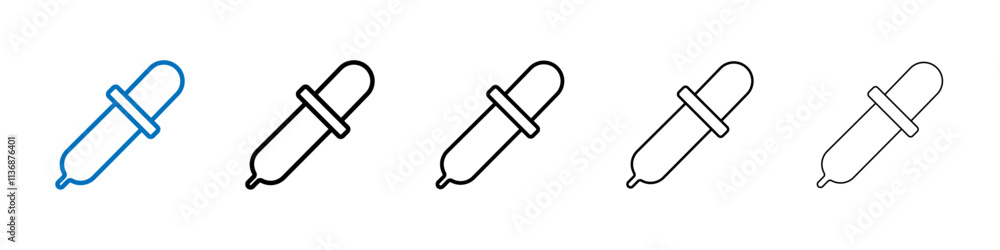 Poster dropper pipette icon outline vector logo for web ui