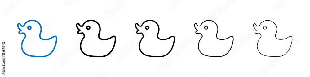 Poster Duck icon Outline vector logo for web ui