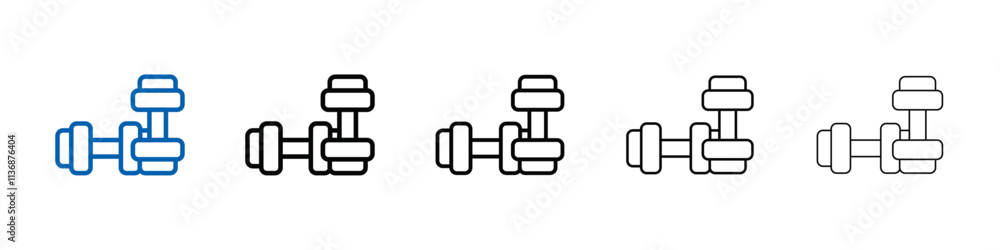 Poster dumbbell pair icon outline vector logo for web ui