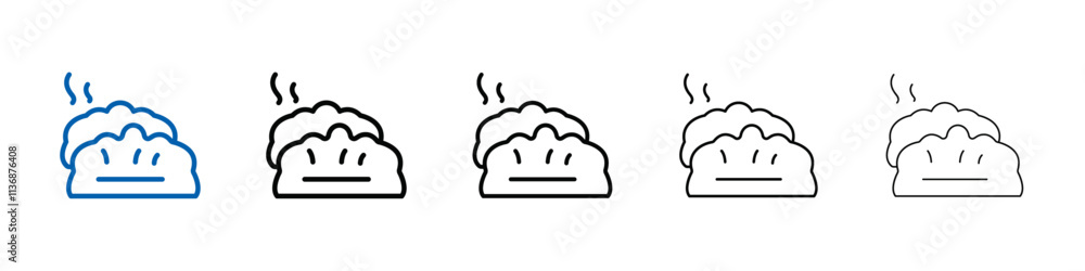 Poster dumplings icon outline vector logo for web ui