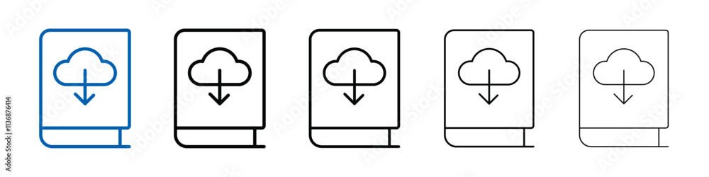 Poster e book download icon outline vector logo for web ui