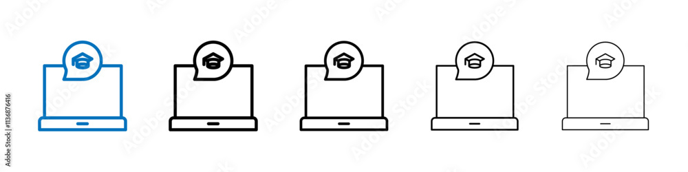 Poster E learning icon Outline vector logo for web ui
