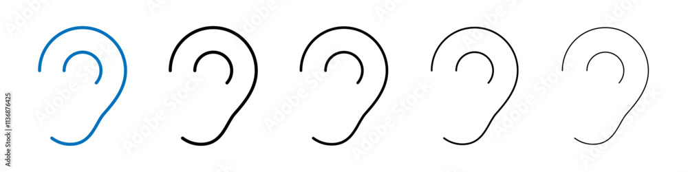 Poster ear icon outline vector logo for web ui