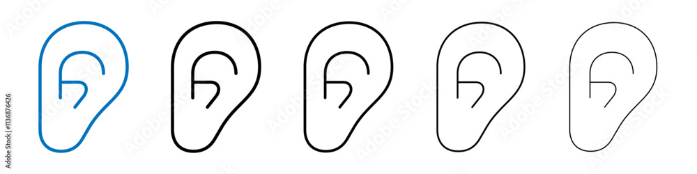 Poster ear icon outline vector logo for web ui